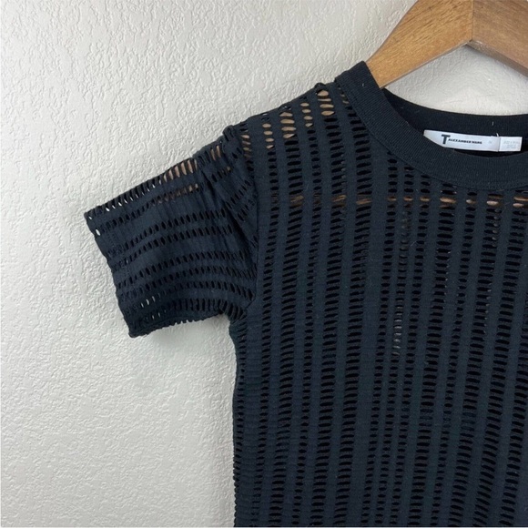 T Alexander Wang Woman’s Sheer Laser Cut Black Bodycon Whimsigoth Mini Dress S - Picture 12 of 16